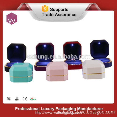 Newest plastic led ring gift box with light manufacturers